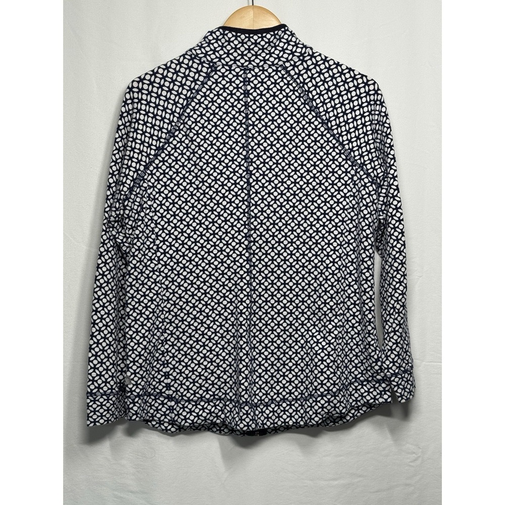 Talbots Women's Full Zip Jacket Sweatshirt Blue & White Size Medium - Picture 5 of 9